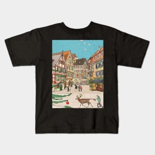 Winter Holiday Strasbourg Christmas Market Kids T-Shirt